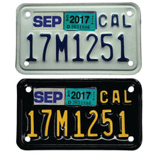 Load image into Gallery viewer, California motorcycle plate wrapped in black and yellow color scheme