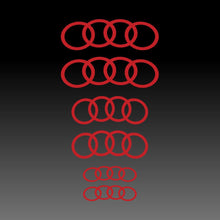 Load image into Gallery viewer, Curved Audi Logo Emblem Red Brake Caliper Decal Sticker