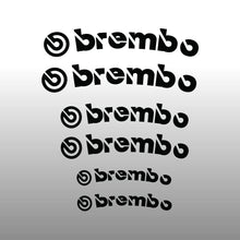 Load image into Gallery viewer, Curved Brembo Logo Emblem Black Brake Caliper Decal Stickers