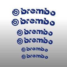 Load image into Gallery viewer, Curved Brembo Logo Emblem Blue Brake Caliper Decal Stickers