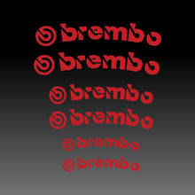 Load image into Gallery viewer, Curved Brembo Logo Emblem Red Brake Caliper Decal Stickers