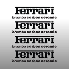 Load image into Gallery viewer, Four ferrari brembo carbon ceramic brake caliper stickers in black
