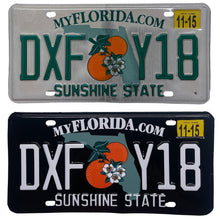 Load image into Gallery viewer, Florida FL License Plate Wrap Black and White Wrap Before and After