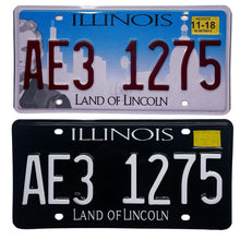 Load image into Gallery viewer, Illinois IL License Plate Wrap Black and White Wrap Before and After