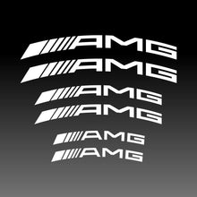 Load image into Gallery viewer, Mercedes Benz AMG Logo Emblem Curved White Brake Caliper Decal Stickers