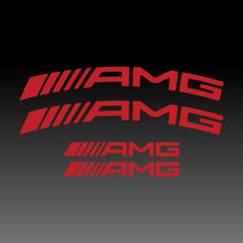 Load image into Gallery viewer, Mercedes Benz AMG Logo Emblem Partial Curved Red Brake Caliper Decal Stickers