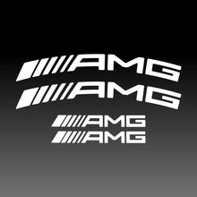 Load image into Gallery viewer, Mercedes Benz AMG Logo Emblem Partial Curved White Brake Caliper Decal Stickers