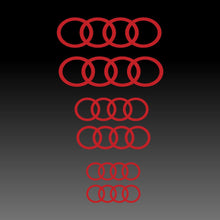 Load image into Gallery viewer, Straight Audi Logo Emblem Red Brake Caliper Decal Sticker