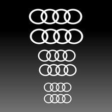 Load image into Gallery viewer, Straight Audi Logo Emblem White Brake Caliper Decal Sticker
