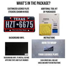 Load image into Gallery viewer, Texas TX License Plate Wrap - Cloak Motorsports