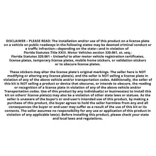 Load image into Gallery viewer, Florida FL License Plate Wrap - Cloak Motorsports