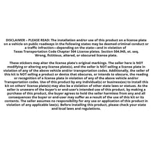 Load image into Gallery viewer, Texas TX License Plate Wrap - Cloak Motorsports