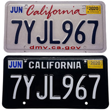Load image into Gallery viewer, California CA Custom Legacy Vintage License Plate Wrap Black and White Before and After
