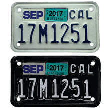Load image into Gallery viewer, California Motorcycle License Plate wrapped in a black and white color scheme
