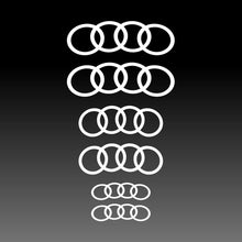 Load image into Gallery viewer, Curved Audi Logo Emblem White Brake Caliper Decal Sticker
