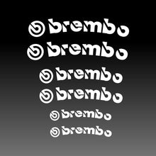 Load image into Gallery viewer, Curved Brembo Logo Emblem White Brake Caliper Decal Stickers
