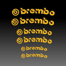 Load image into Gallery viewer, Curved Brembo Logo Emblem Yellow Brake Caliper Decal Stickers
