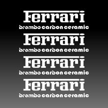 Load image into Gallery viewer, Four ferrari brembo carbon ceramic brake caliper stickers in white
