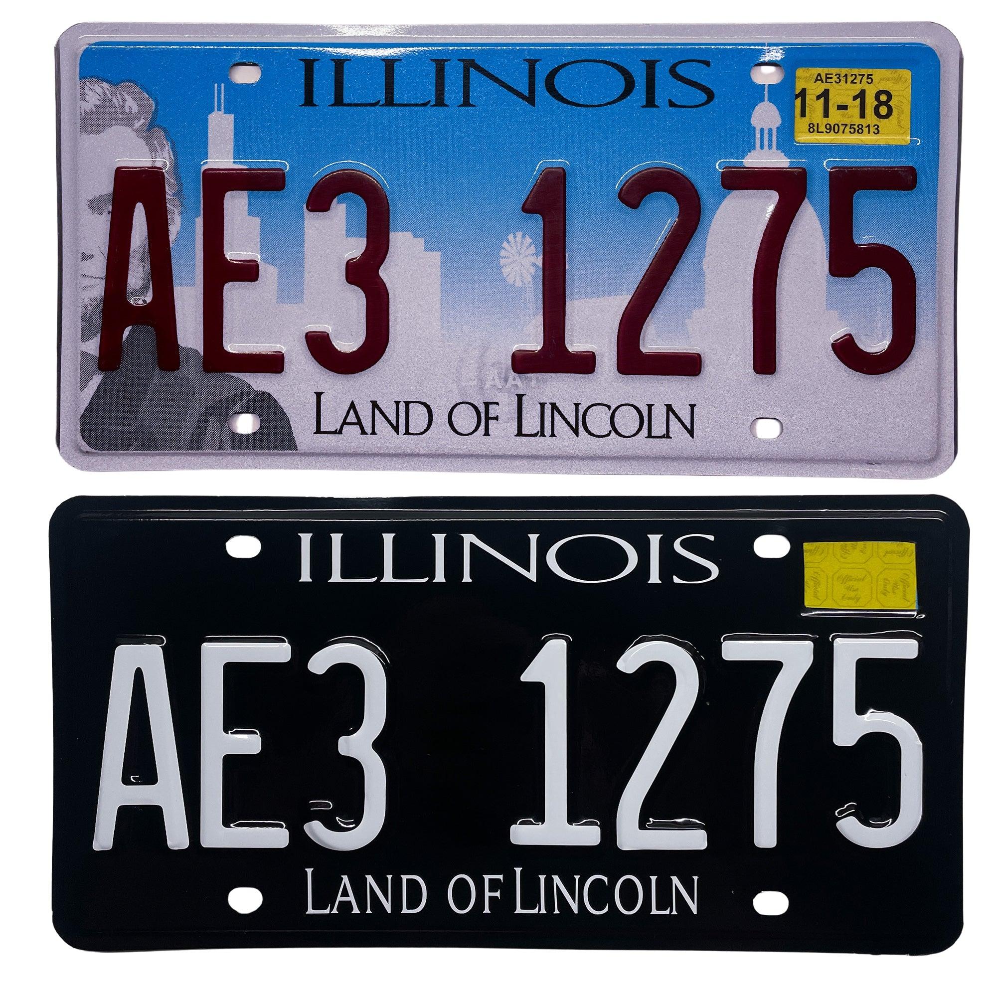 Illinois IL License Plate Wrap - Black and White - Black and ...