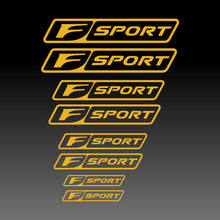 Load image into Gallery viewer, Lexus F Sport Logo Emblem Yellow Brake Caliper Decal Stickers 

