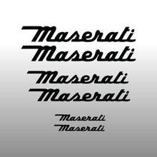Load image into Gallery viewer, Maserati Logo Emblem Cursive Black Brake Caliper Decal Sticker 
