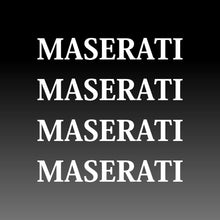Load image into Gallery viewer, Maserati Logo Emblem Straight White Brake Caliper Decal Sticker 
