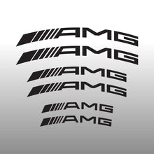 Load image into Gallery viewer, Mercedes Benz AMG Logo Emblem Curved Black Brake Caliper Decal Stickers
