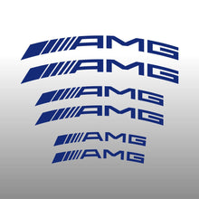 Load image into Gallery viewer, Mercedes Benz AMG Logo Emblem Curved Blue Brake Caliper Decal Stickers
