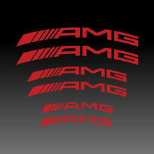 Load image into Gallery viewer, Mercedes Benz AMG Logo Emblem Curved Red Brake Caliper Decal Stickers
