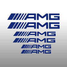 Load image into Gallery viewer, Mercedes Benz AMG Logo Emblem Straight Blue Brake Caliper Decal Stickers
