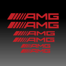 Load image into Gallery viewer, Mercedes Benz AMG Logo Emblem Straight Red Brake Caliper Decal Stickers
