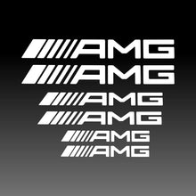 Load image into Gallery viewer, Mercedes Benz AMG Logo Emblem Straight White Brake Caliper Decal Stickers
