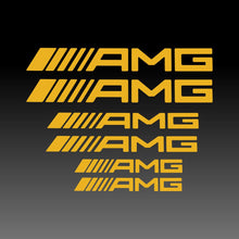 Load image into Gallery viewer, Mercedes Benz AMG Logo Emblem Straight Yellow Brake Caliper Decal Stickers
