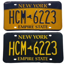 Load image into Gallery viewer, New York NY License Plate Wrap Black and Yellow Before and After
