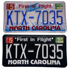 Load image into Gallery viewer, North Carolina NC License Plate Wrap Black and White Wrap Before and After
