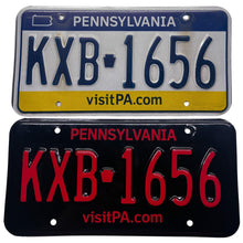 Load image into Gallery viewer, Pennsylvania PA License Plate Wrap Black and Red Wrap Before and After
