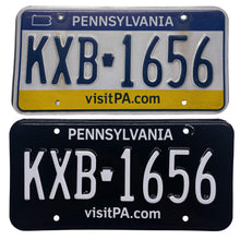 Load image into Gallery viewer, Pennsylvania PA License Plate Wrap Black and Yellow Wrap Before and After
