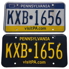 Load image into Gallery viewer, Pennsylvania PA License Plate Wrap Black and Yellow Wrap Before and After
