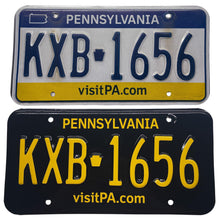 Load image into Gallery viewer, Pennsylvania PA License Plate Wrap Black and Yellow Wrap Before and After
