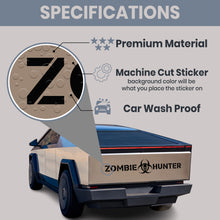 Load image into Gallery viewer, Zombie Hunter Tesla Cybertruck Tailgate, Front &amp; Sides Vinyl Tesla Decal Sticker
