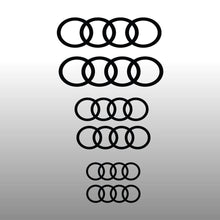 Load image into Gallery viewer, Straight Audi Logo Emblem Black Brake Caliper Decal Sticker

