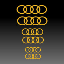 Load image into Gallery viewer, Straight Audi Logo Emblem Yellow Brake Caliper Decal Sticker
