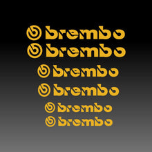 Load image into Gallery viewer, Straight Brembo Logo Emblem Yellow Brake Caliper Decal Sticker
